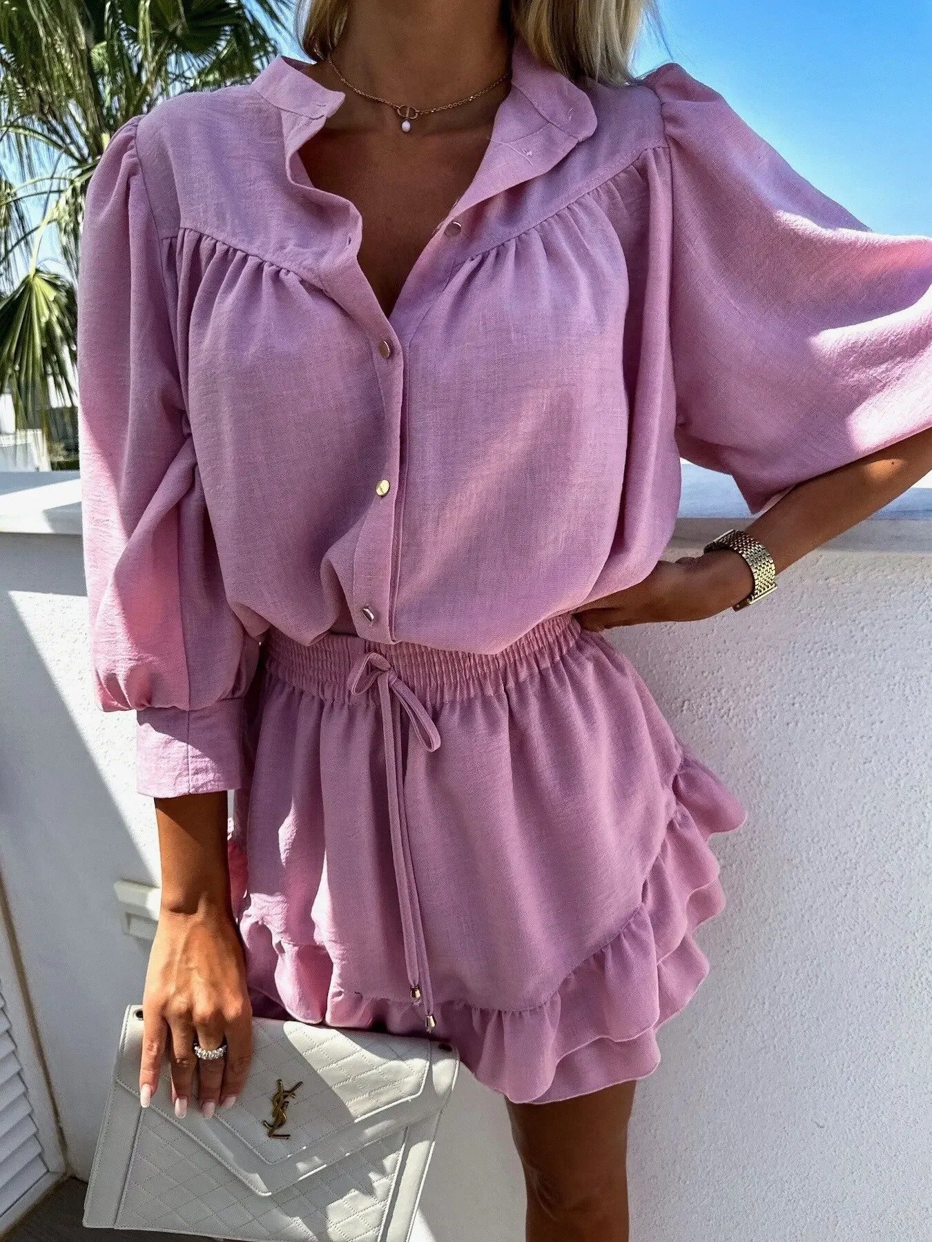Set Due Pezzi Elegante per Donne per Look Chic Quotidiani Stile Italiano