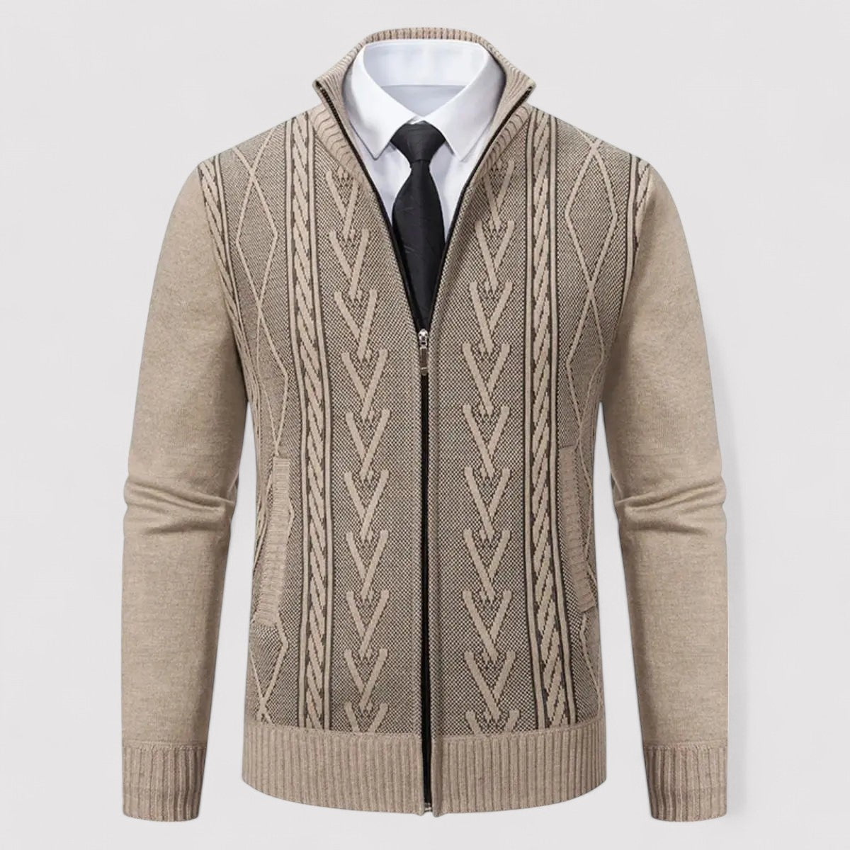 Cardigan Elegante da Uomo in Cashmere per l'Autunno - Cross & Crown Stile Italiano