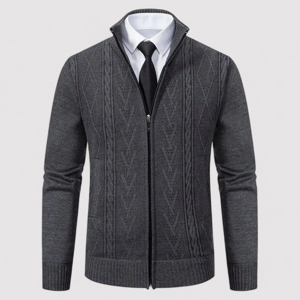 Cardigan Elegante da Uomo in Cashmere per l'Autunno - Cross & Crown Stile Italiano