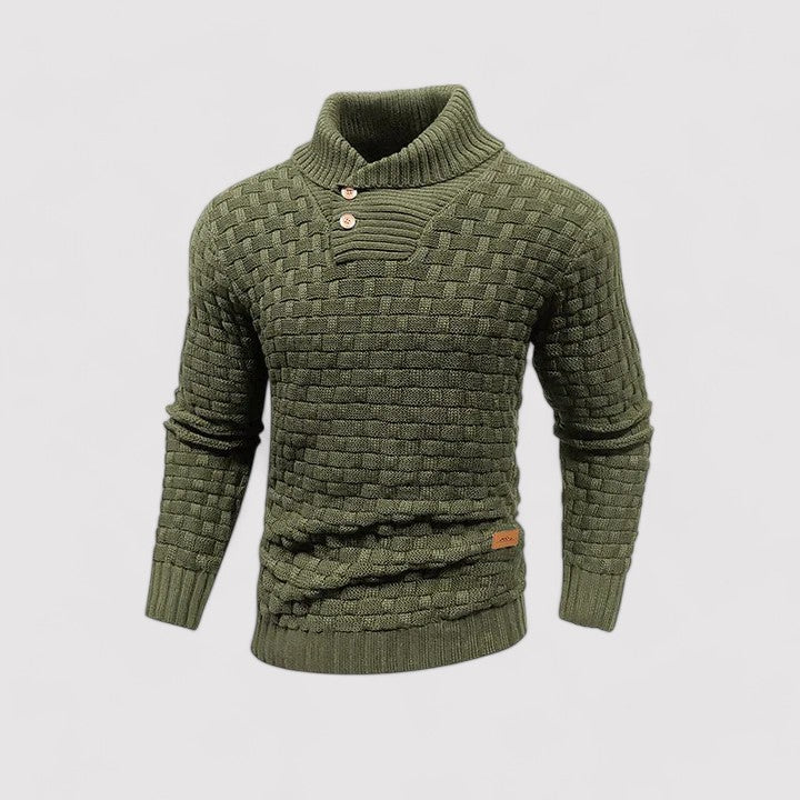 Maglione Elegante Invernale con Collo Alto e Bottoni per Uomo - Comfort e Stile raffinato Stile Italiano