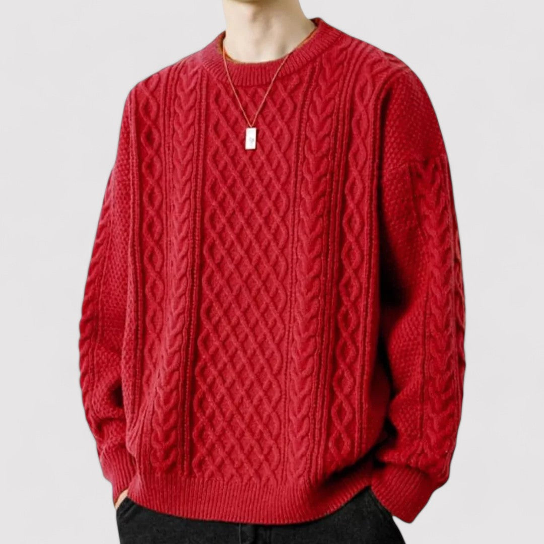 Maglione Classico a Treccia in Cotone Ultra-Morbido per Uomo Stile Italiano