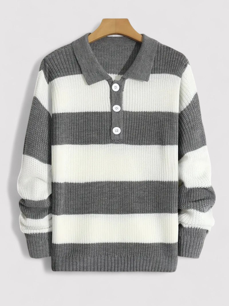 Maglione Striato Tricot Elegante da Uomo per Stile Casual Stile Italiano