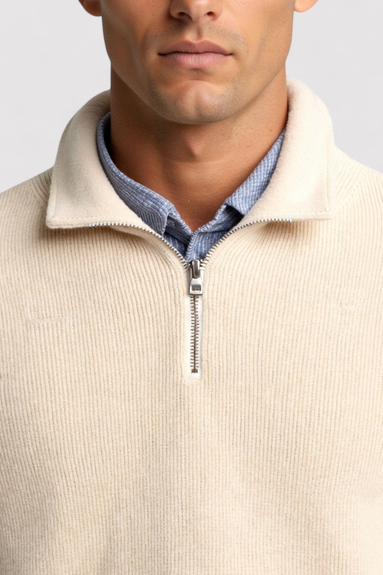 Maglione in Lana per Uomo con Zip - Elegante e Classico per l'Inverno Stile Italiano