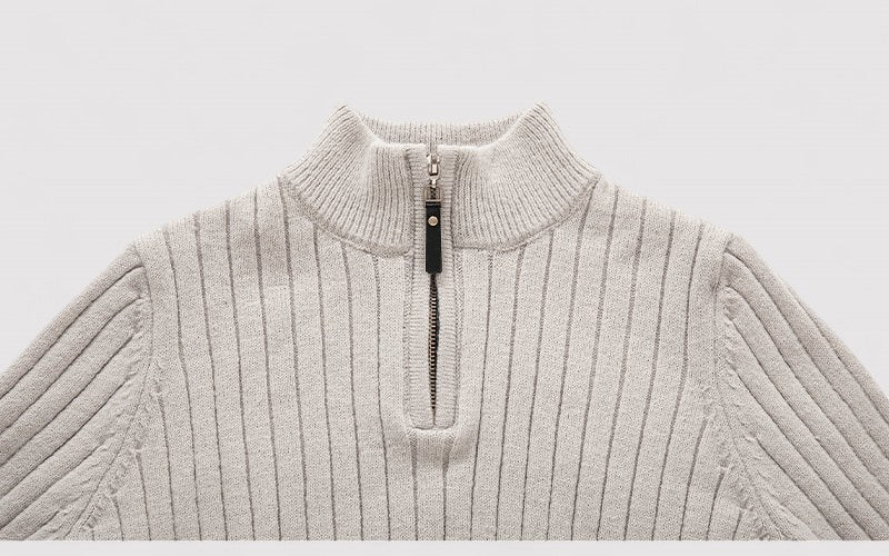 Maglione Casual da Uomo con Zip Elegante e Confortevole Stile Italiano