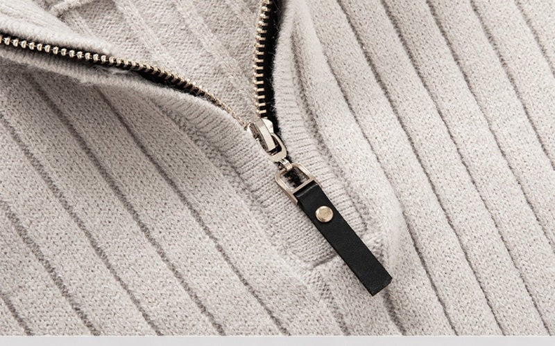 Maglione Casual da Uomo con Zip Elegante e Confortevole Stile Italiano