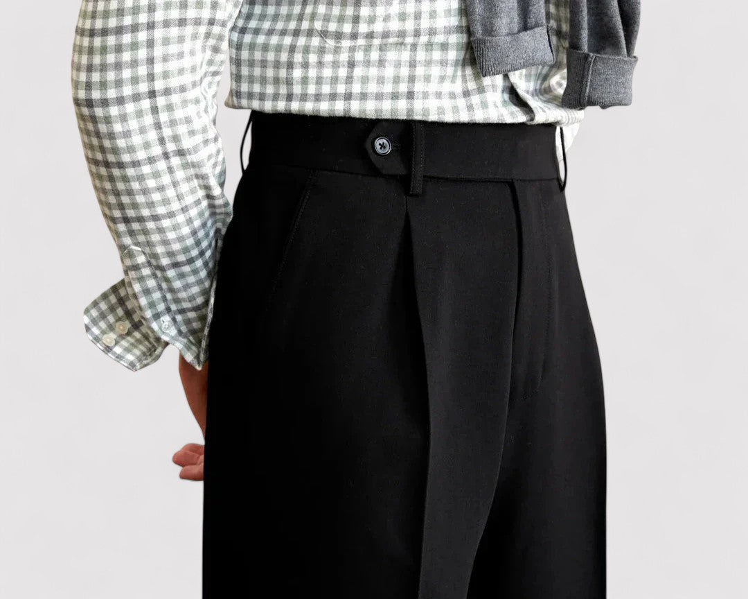 Pantaloni Eleganti Italiani da Uomo a Taglio Dritto per Occasioni Formali e Casual Stile Italiano