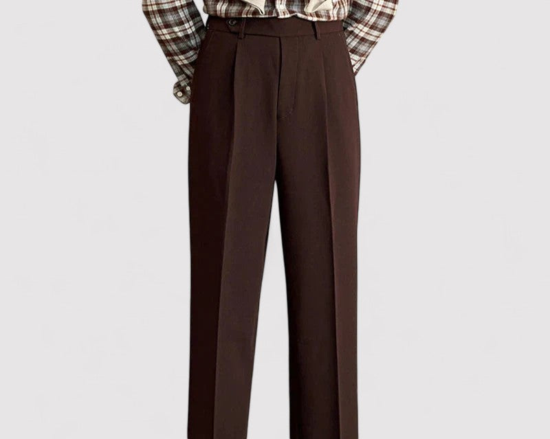 Pantaloni Eleganti Italiani da Uomo a Taglio Dritto per Occasioni Formali e Casual Stile Italiano