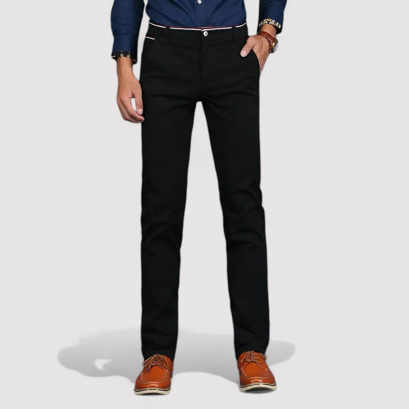Pantaloni Eleganti in Cotone per Ufficio, Senza Fantasia, Comodi e Versatili Stile Italiano