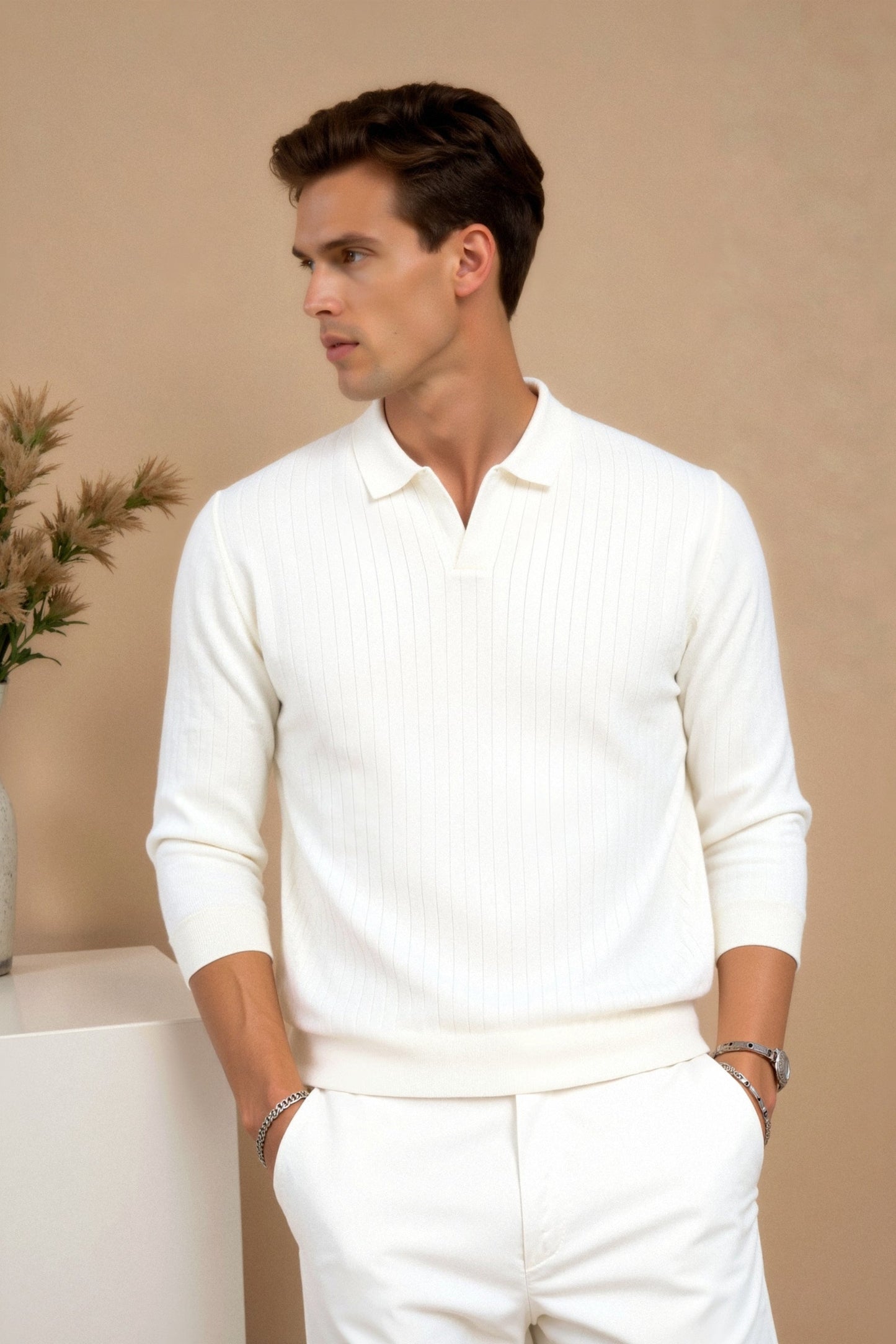 Polo da Uomo a Righe Lunghe Stile Old Money per Eleganza Sottile Stile Italiano
