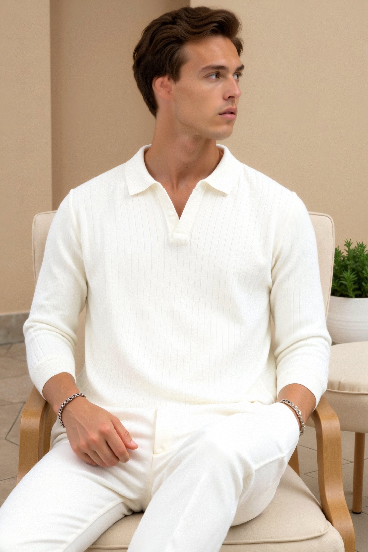 Polo da Uomo a Righe Lunghe Stile Old Money per Eleganza Sottile Stile Italiano