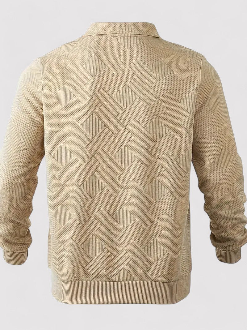 Pullover Jacquard Elegante con Zip per Uomo e Donna Stile Italiano