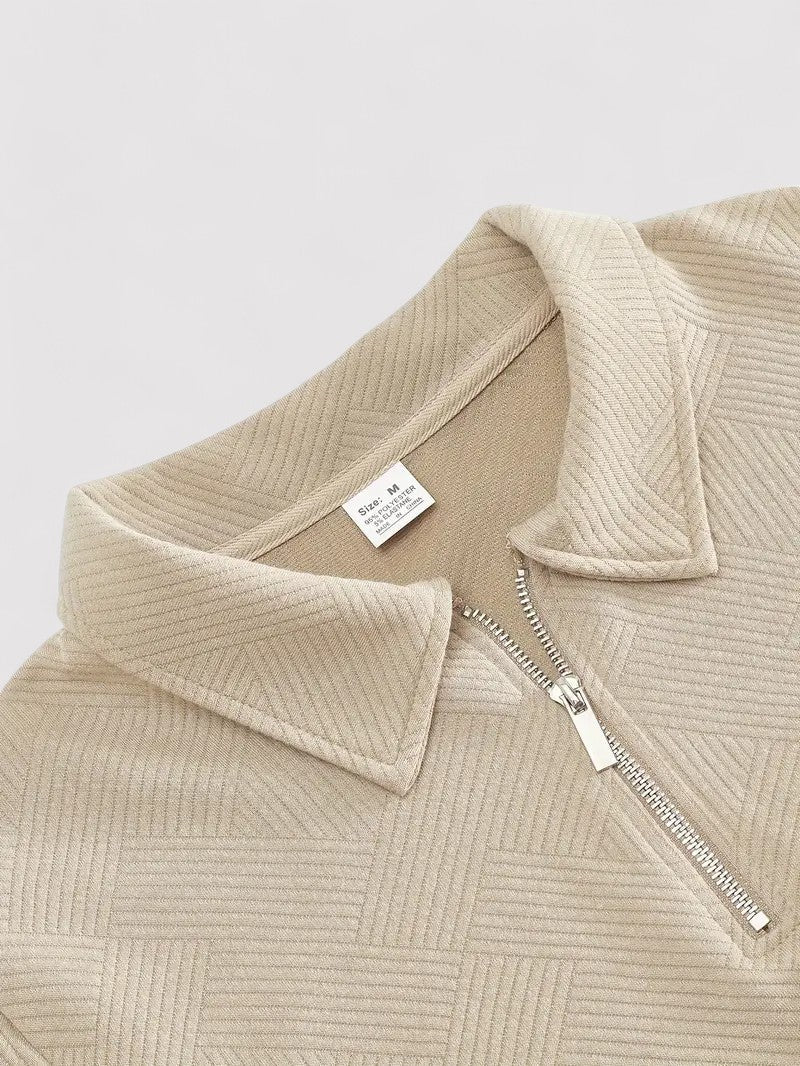 Pullover Jacquard Elegante con Zip per Uomo e Donna Stile Italiano