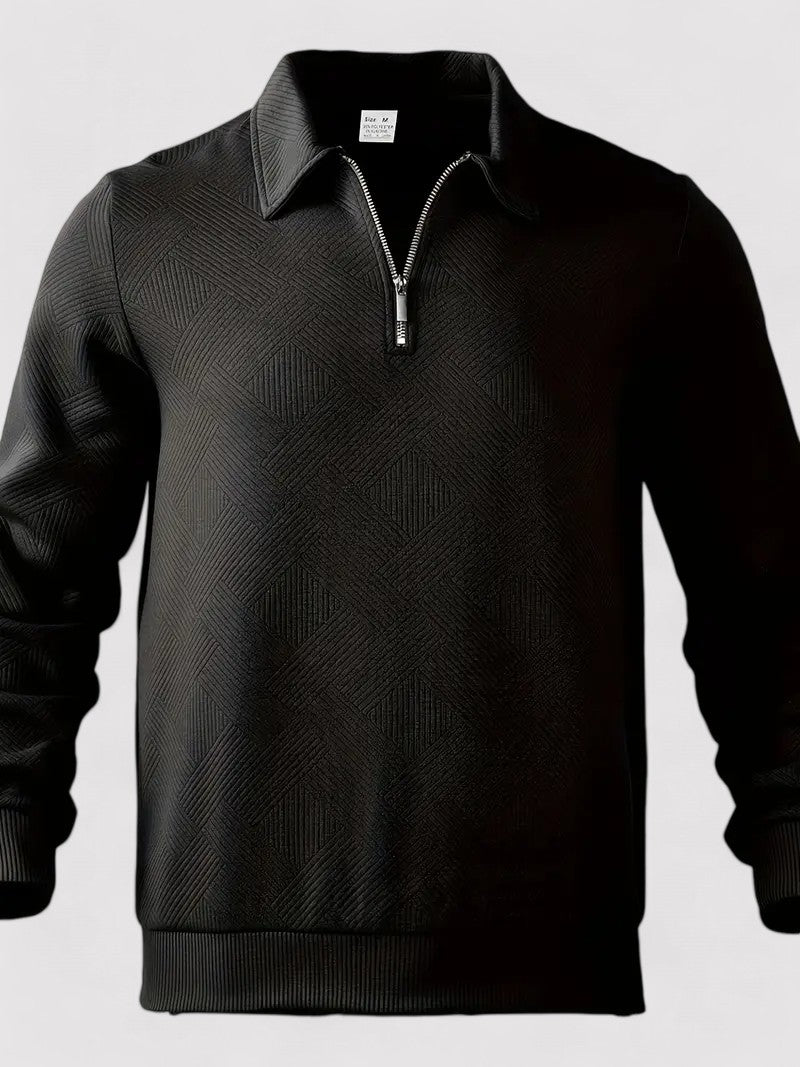 Pullover Jacquard Elegante con Zip per Uomo e Donna Stile Italiano