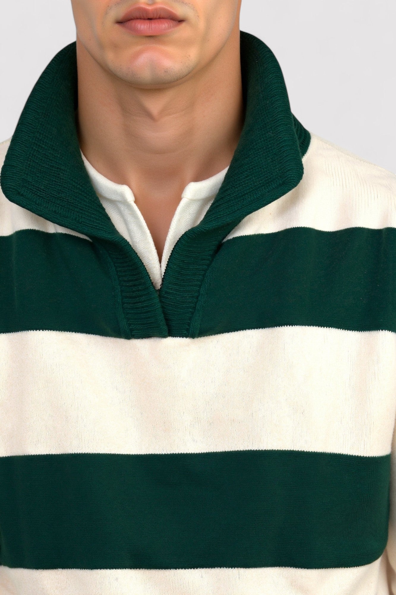 Pullover a Polo Striato per Uomo Stile Old Money - Eleganza Sottile e Comfort Moderno Stile Italiano