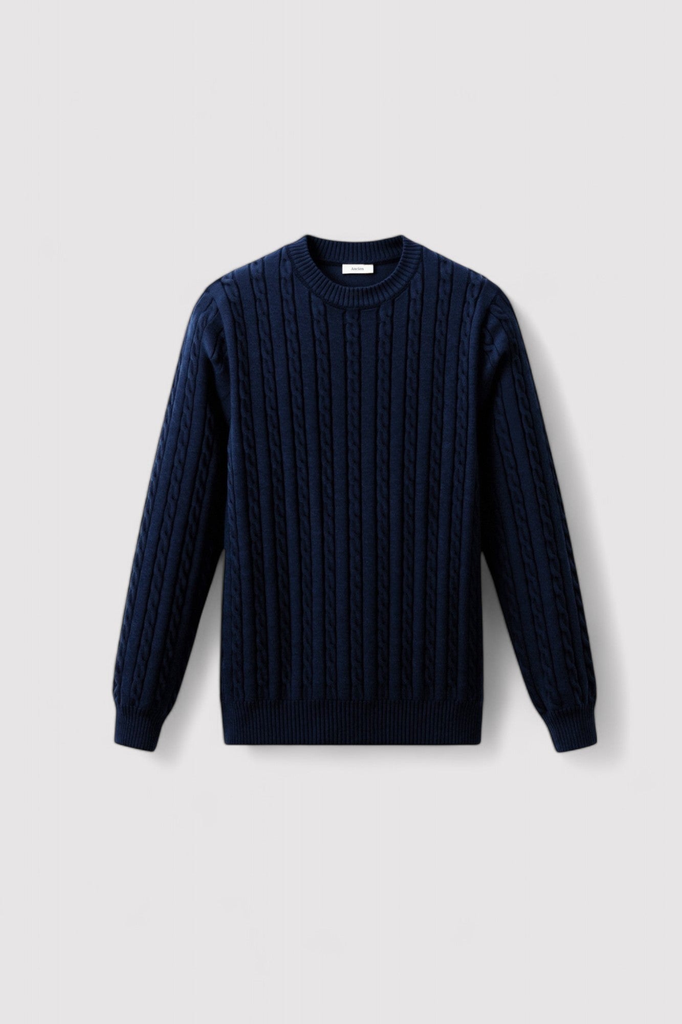 Pullover da uomo in cashmere a collo rotondo con lavorazione a trecce di alta qualità Stile Italiano