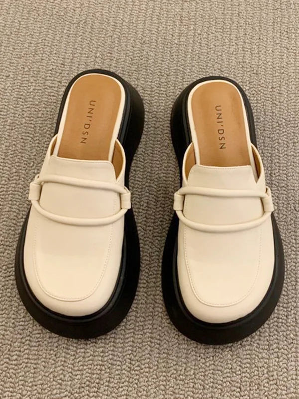 Scarpe Eleganti in Pelle con Plateau per Donna Stile Italiano