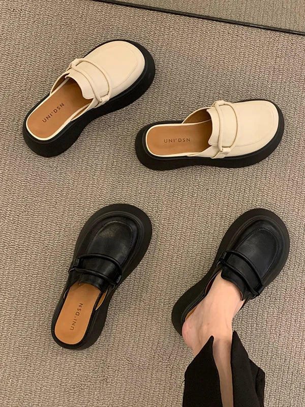 Scarpe Eleganti in Pelle con Plateau per Donna Stile Italiano