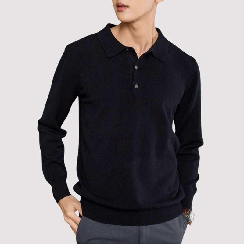Maglione Polo di Lusso Elegante in Cashmere Stile Italiano