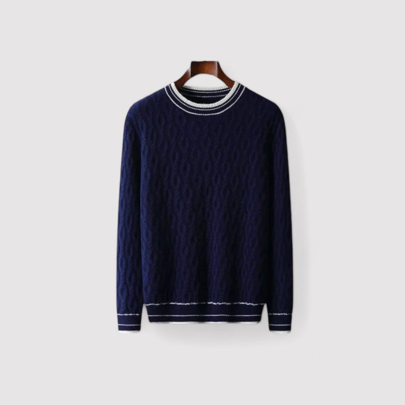 Maglione in Lana Merino Extrafine con Collo Girocollo Elegante Stile Italiano