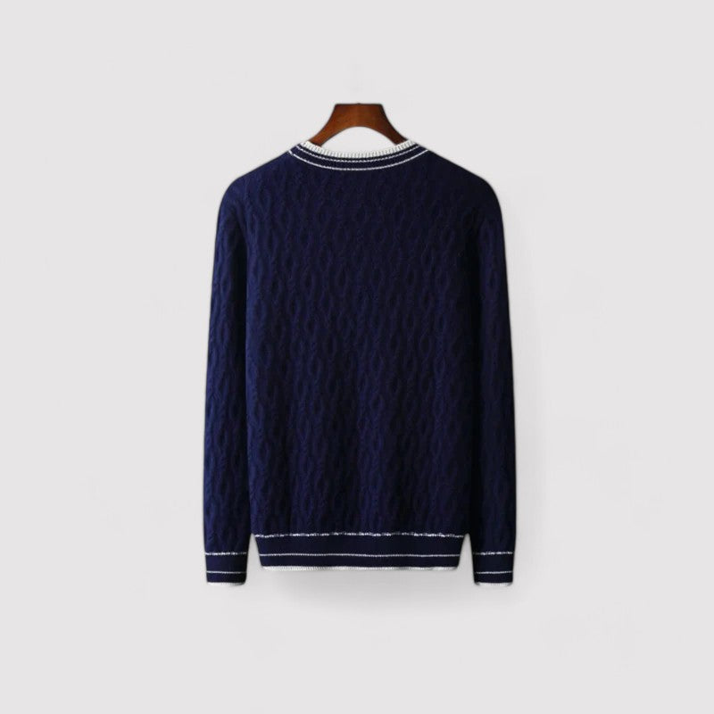 Maglione in Lana Merino Extrafine con Collo Girocollo Elegante Stile Italiano