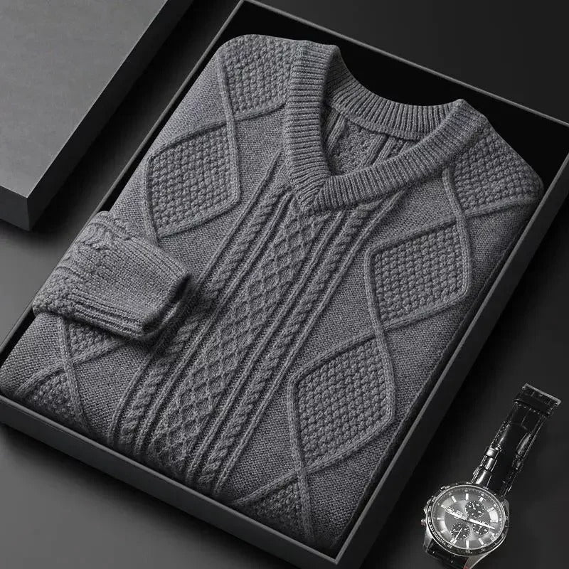 Maglione da Uomo in Maglia Morbida e Lussuosa - Comfort e Stile Elegante Stile Italiano