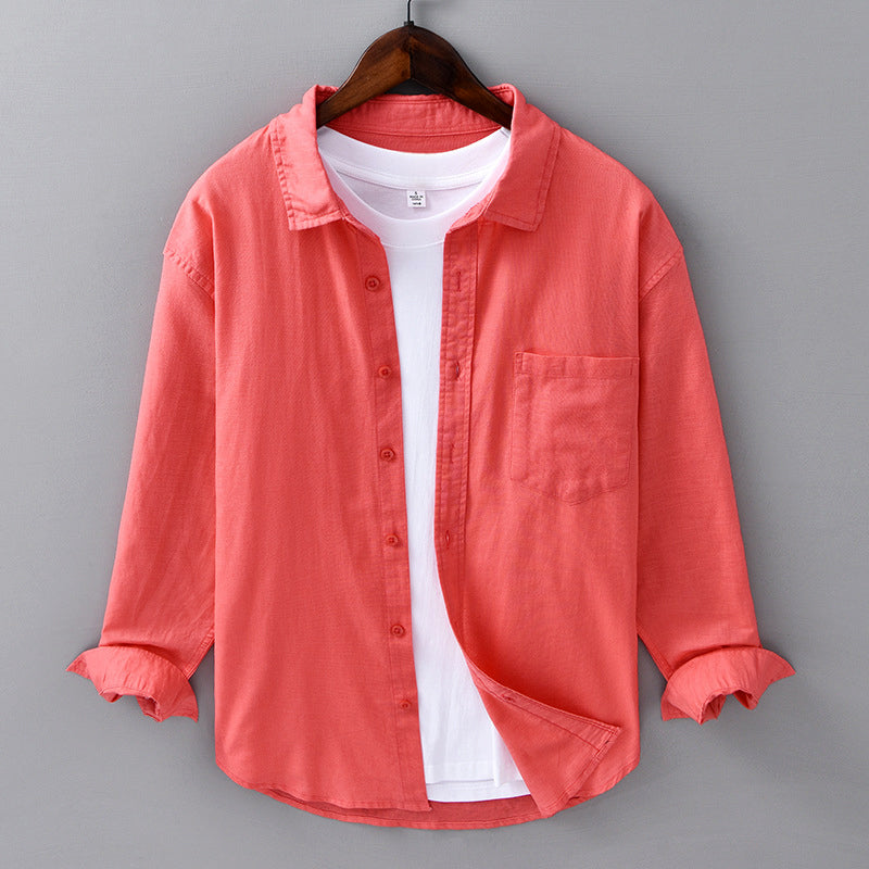 Camicia in Lino Azzurra Theodore Willow