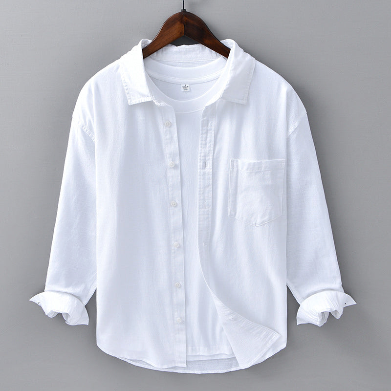 Camicia in Lino Azzurra Theodore Willow