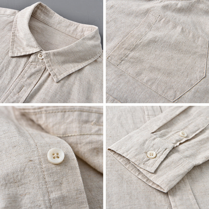 Camicia in Lino Azzurra Theodore Willow