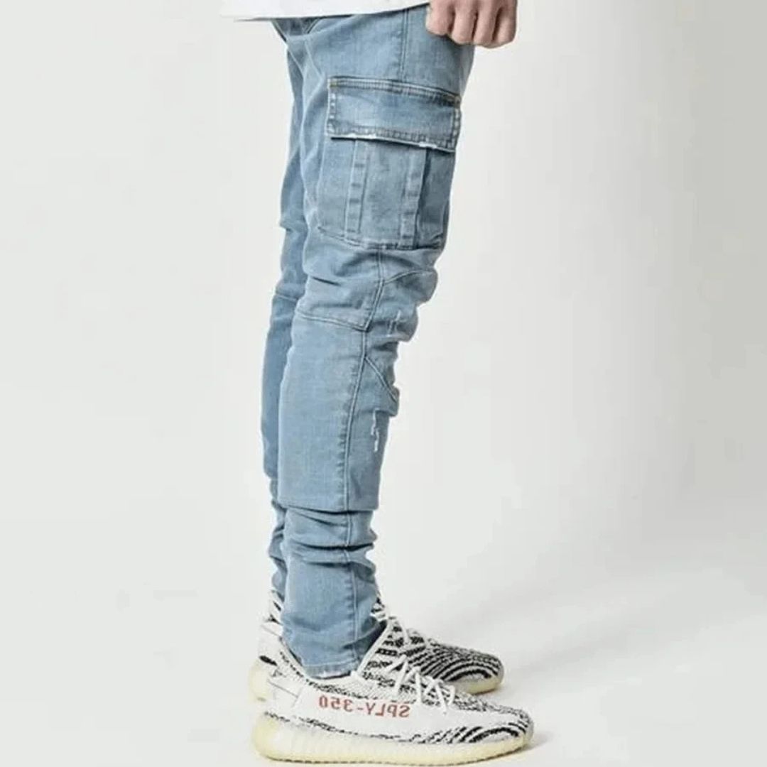 Jeans cargo stretch premium per uomo con comfort e stile raffinato