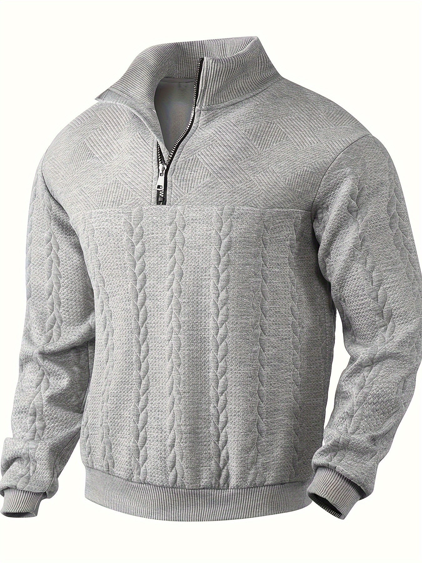 Martin - Maglione Autunnale con Mezza Zip e Collo Alto Elegante per Uomo