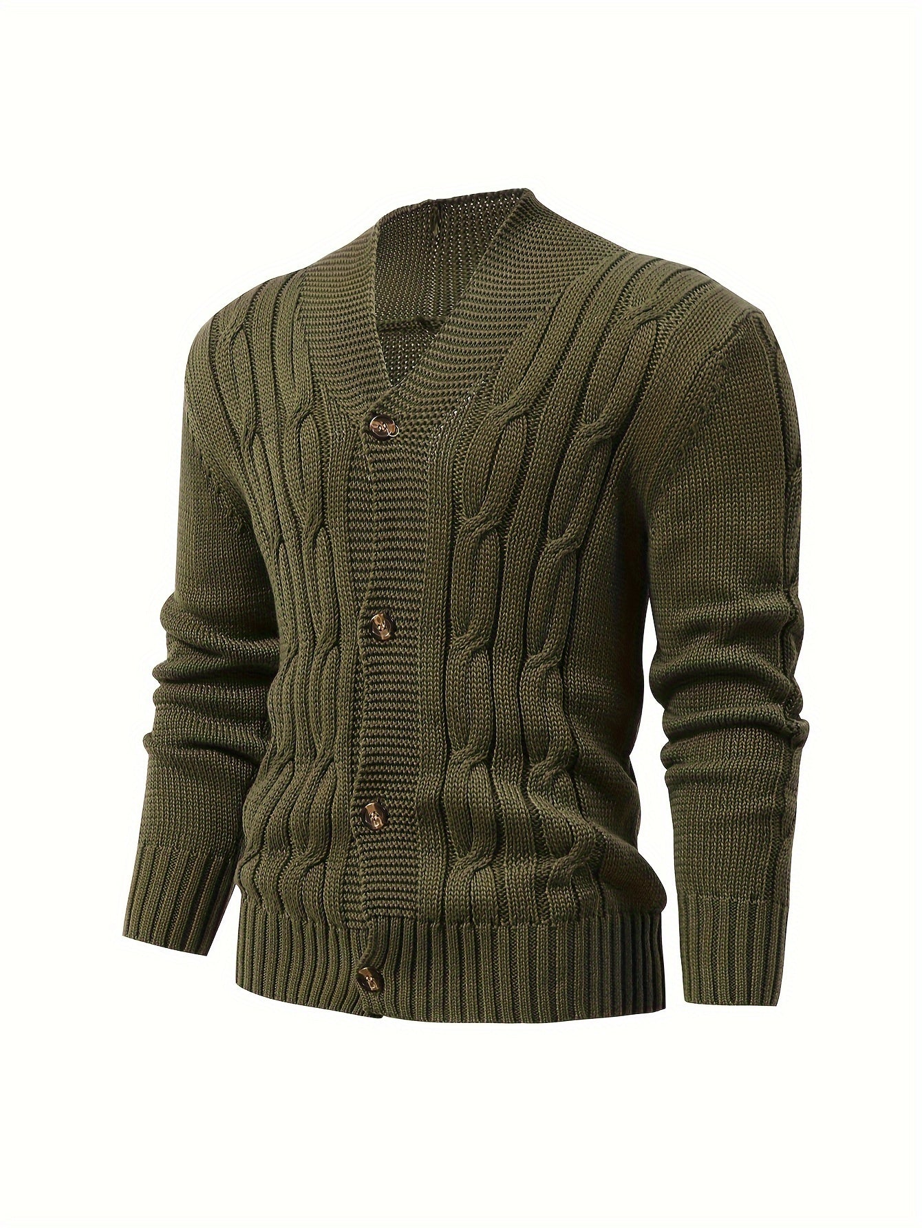 Bennette - Maglione da uomo lavorato a maglia con maniche lunghe e chiusura a bottoni