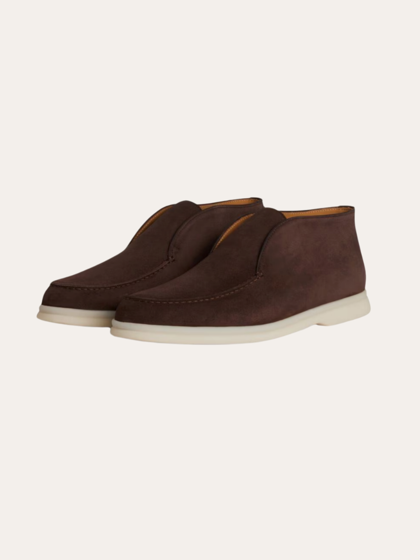 Mocassini in Pelle Scamosciata Marrone Scuro - Scarpe Eleganti e Confortevoli