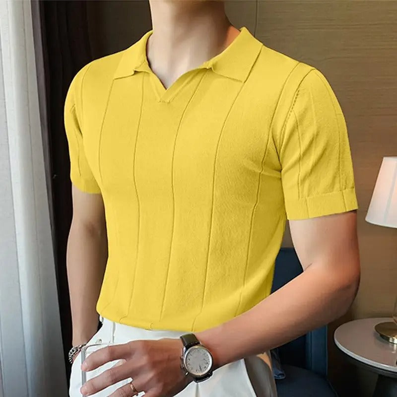 Marco - Polo elegante in maglia con colletto per uomini