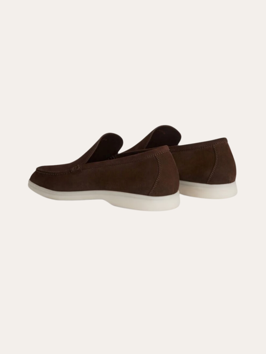 Eleganti Mocassini in Suede Marrone Scuro per Uomo Classici