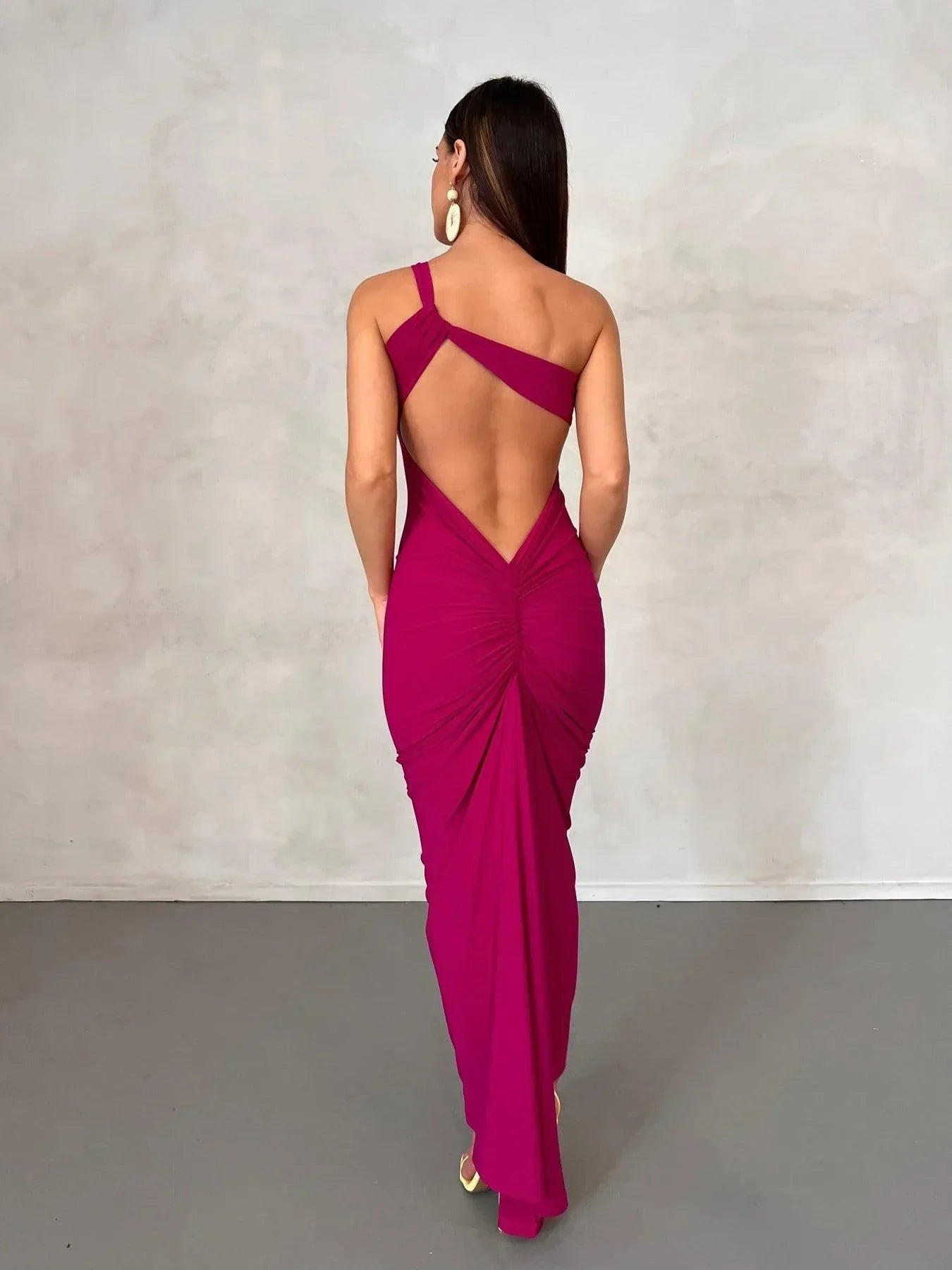 Celeste - Maxi abito sexy senza schienale