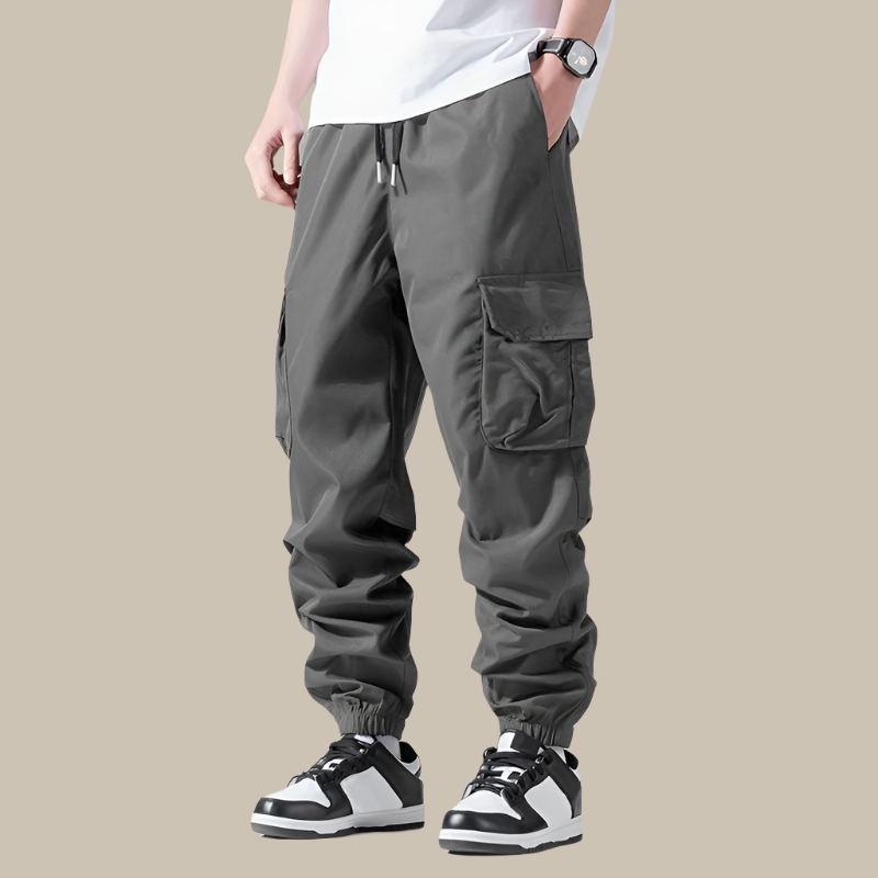 Divato - Pantaloni cargo baggy da uomo in stile urbano con tessuto elasticizzato