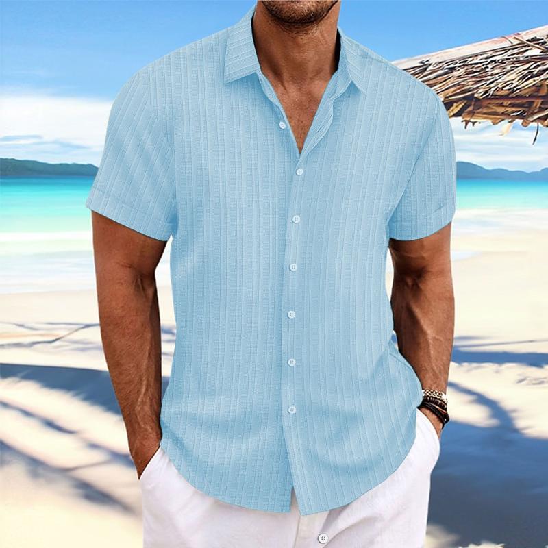 Felix - Camicia a righe in cotone e lino con colletto