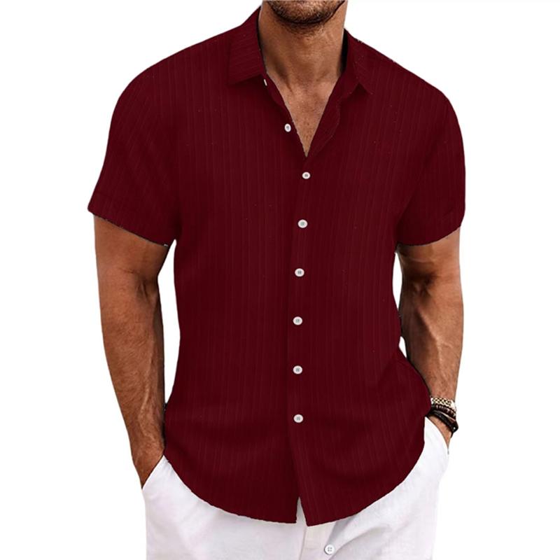 Felix - Camicia a righe in cotone e lino con colletto
