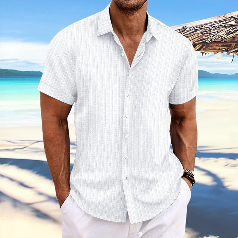 Felix - Camicia a righe in cotone e lino con colletto