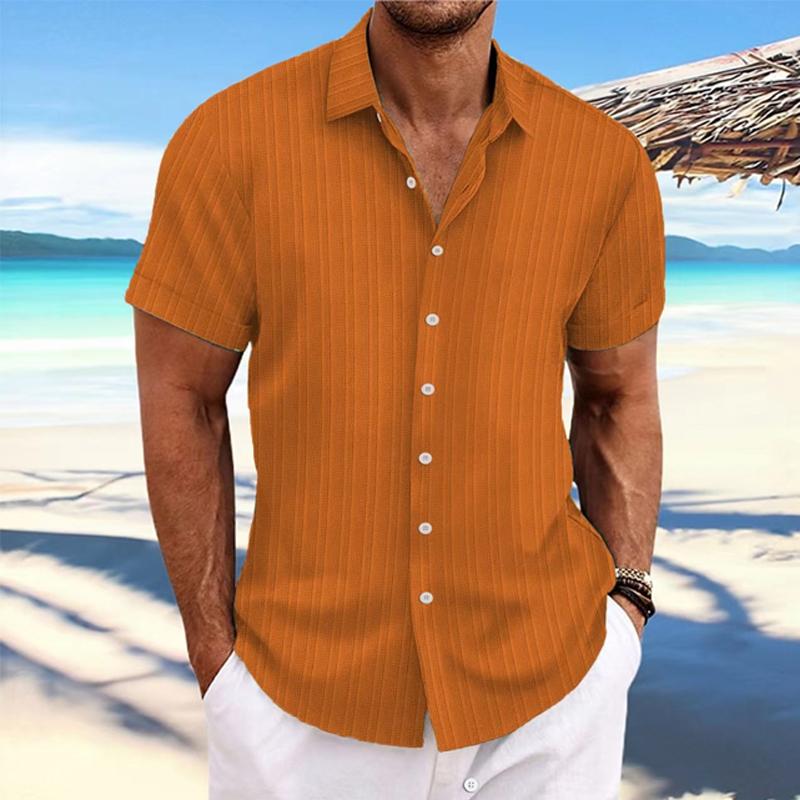 Felix - Camicia a righe in cotone e lino con colletto