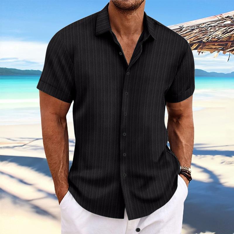 Felix - Camicia a righe in cotone e lino con colletto