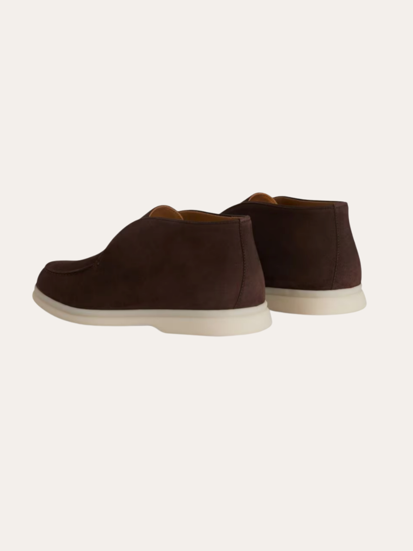 Mocassini in Pelle Scamosciata Marrone Scuro - Scarpe Eleganti e Confortevoli