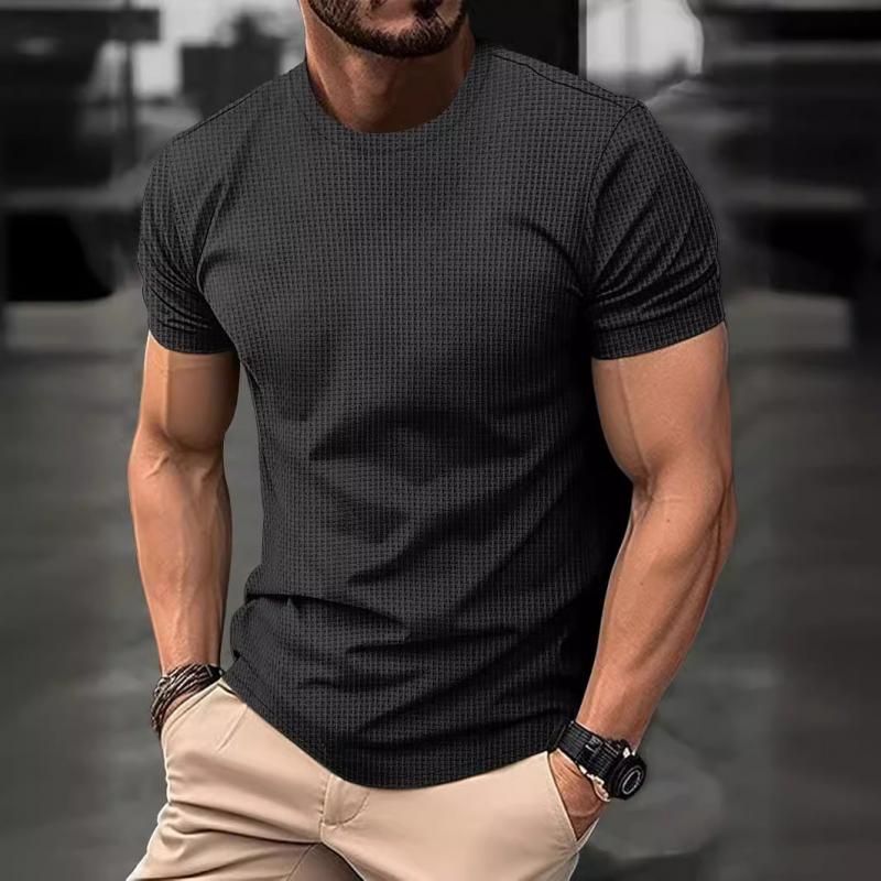 T-shirt casual in seta ghiacciata con collo rotondo