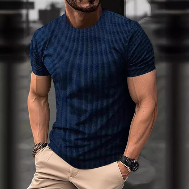 T-shirt casual in seta ghiacciata con collo rotondo