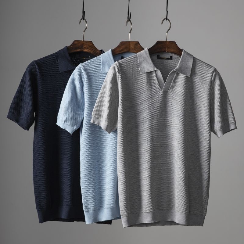 Marco - Polo classica premium con scollo a V per uomini