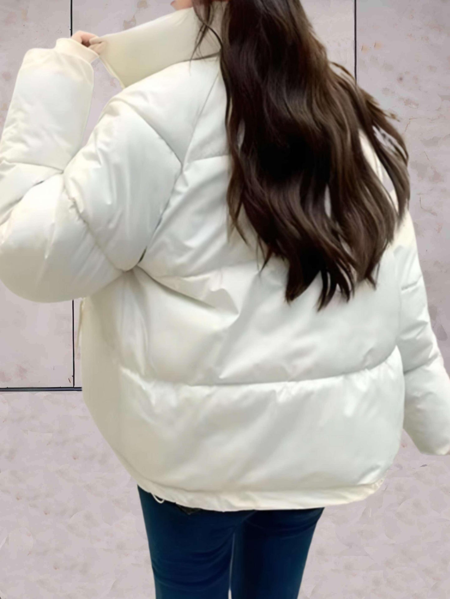 Parka Lara con Collo Alto e Chiusura Doppia