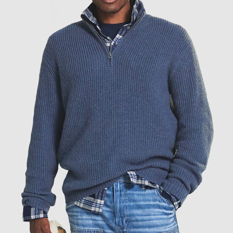 Enzo - Maglione in cashmere caldo con collo a zip per un inverno elegante