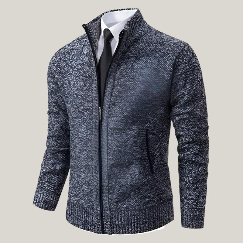 Marco - Giacca in pile Oxford con colletto e zip per un look casual e raffinato