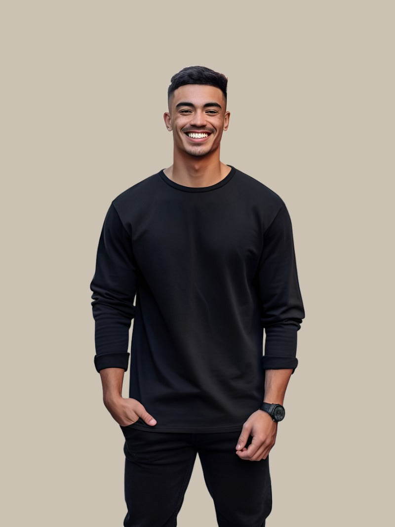 Marco - T-shirt casual a maniche lunghe in cotone elasticizzato per un comfort premium