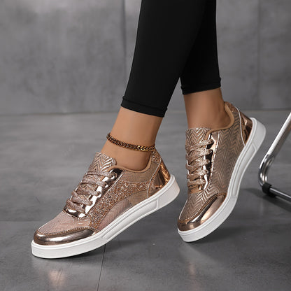 Fenna - Sneakers glitter eleganti con lacci e suola confortevole